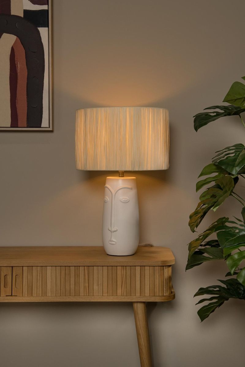 Lucide VISO - Stolná lampa - Ø 36 cm - 1xE27 - Biela